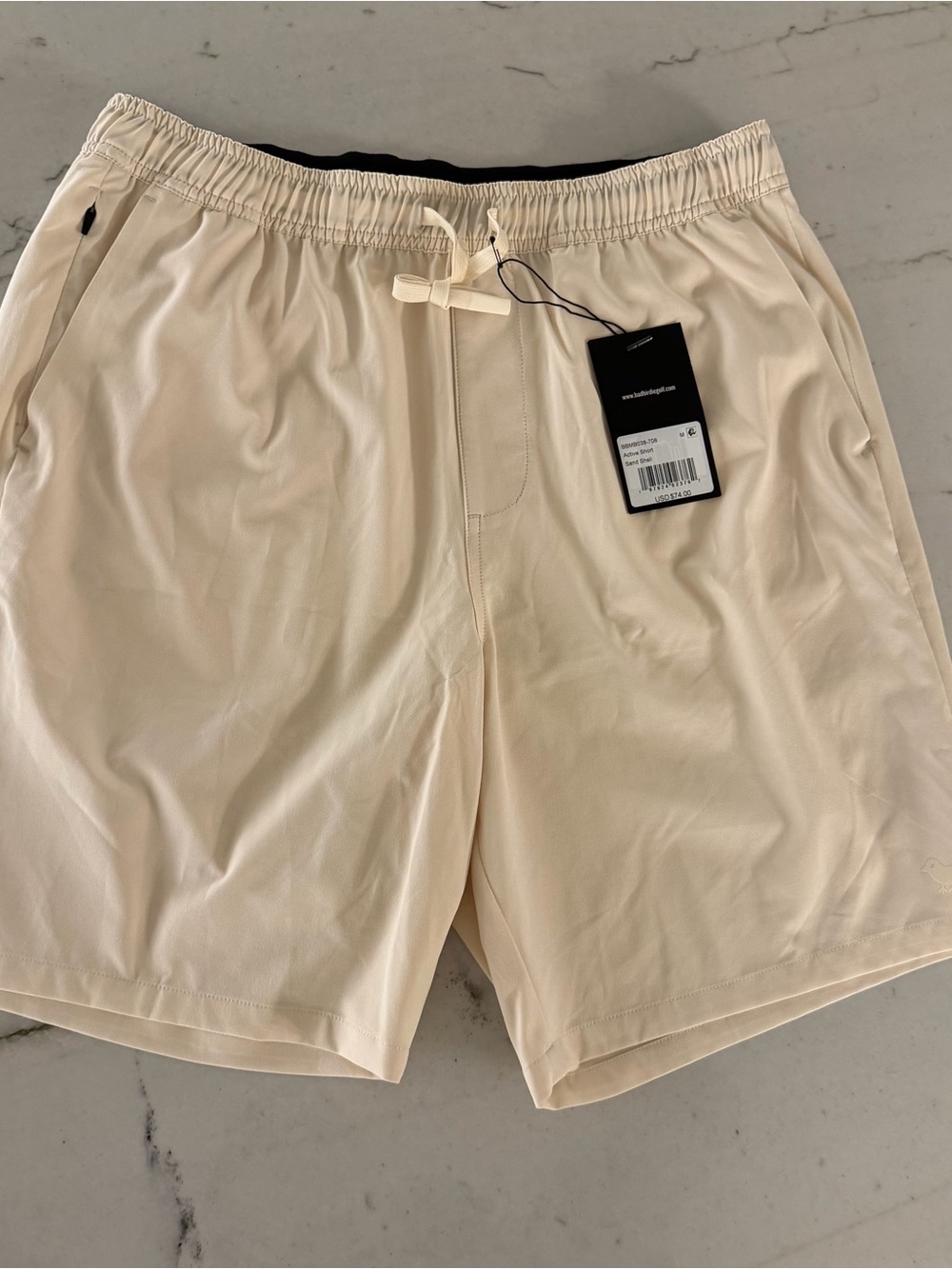 NEW Bad Birdie Golf Active Shorts Mens Medium Sand Shell Lightweight Performance